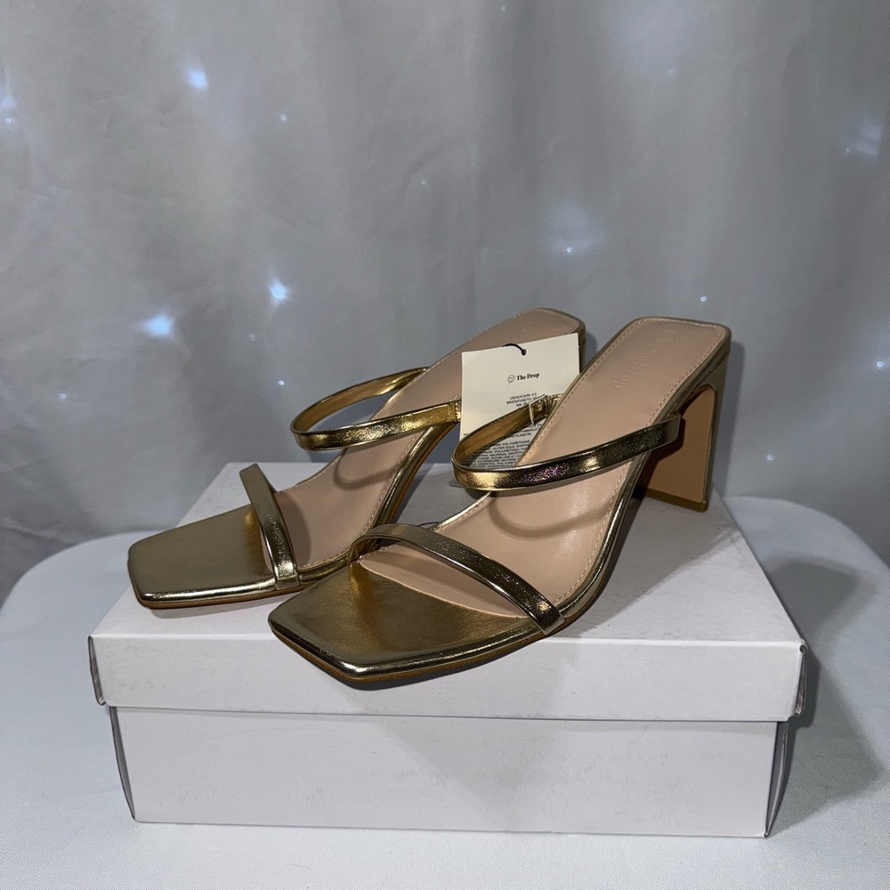 Elegant Gold Strappy Heels